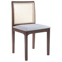 Ver imagem 2 de Cadeira Sala de Jantar Madeira Maciça Steve Tela Rattan Sextavano Linho Cinza/amêndoa G55 - Gran Bel