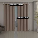 Ver imagem 4 de Cortina Blackout em Tecido Avelã Quarto Sala 2,80x1,80 Corta Luz Casa Dona