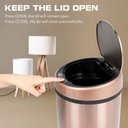 Ver imagem 4 de Lixeira Automática Rose Gold 12 Litros Sensor Inteligente Cozinha Banheiro Inox Cesto de Lixo