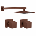 Ver imagem 1 de Kit Ducha Quadrada 20x20 Slim + 2 Acabamentos para Registro Base Deca Quadrado de 1/2 ou 3/4 Corten