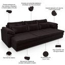 Ver imagem 4 de Sofá Retrátil para Sala de Estar 4 Lugares 297cm Riza S03 Couro Vinho - Lyam Decor
