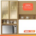 Ver imagem 5 de Armário de Cozinha Paneleiro com Vidro Reflecta 4 Portas 1 Gaveta 100% Mdf Cléo Madeirado/off