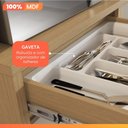 Ver imagem 7 de Armário de Cozinha Paneleiro com Vidro Reflecta 4 Portas 1 Gaveta 100% Mdf Cléo Madeirado/off