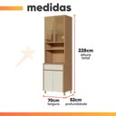 Ver imagem 4 de Armário de Cozinha Paneleiro com Vidro Reflecta 4 Portas 1 Gaveta 100% Mdf Cléo Madeirado/off