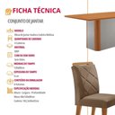 Ver imagem 6 de Mesa de Jantar Isadora Mdf com 4 Cadeiras Moderna Mobilia Veludo Capuccino/naturalle Laminado