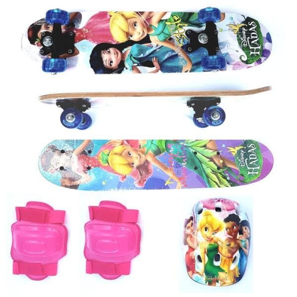 Skate Infantil Fadas Tinker Bell Feminino Com Proteção - 2