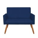 Ver imagem 4 de Kit 2 Poltronas e Namoradeira Nina Suede Azul Marinho