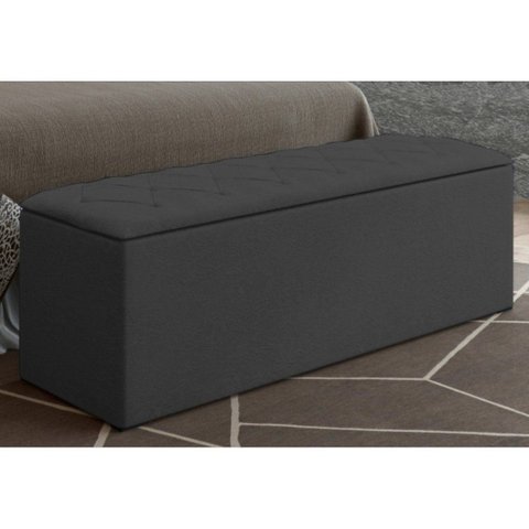 Calçadeira Baú 160 cm Paris - JS Móveis - Suede Amassado Cinza