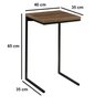 Mesa de Apoio Notebook Lateral Sofá Sala Ferro e Madeira - 7