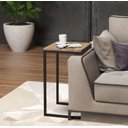 Ver imagem 2 de Mesa de Apoio Notebook Lateral Sofá Sala Ferro e Madeira