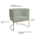 Ver imagem 3 de Kit 02 Poltronas Decorativas Betina Base Aço Ouro Fosco Bouclé Verde Claro - Nexta Casa