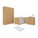 Ver imagem 1 de Quarto de Bebê Completo Berço Americano 3 em 1 Colchão Realeza Multimóveis Mp4599 Madeirado