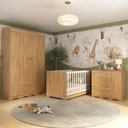 Ver imagem 2 de Quarto de Bebê Completo Berço Americano 3 em 1 Colchão Realeza Multimóveis Mp4599 Madeirado