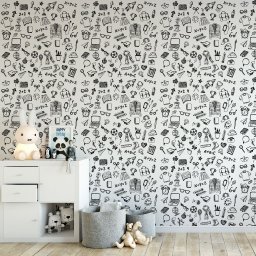 Papel de Parede Temático Desenhos sobre Estudar - 1,50x0,50m - 3