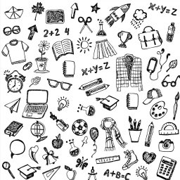 Papel de Parede Temático Desenhos sobre Estudar - 1,50x0,50m - 1
