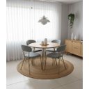 Ver imagem 1 de Jogo Mesa de Jantar com 4 Cadeiras Azul Tecido Boucle