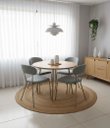 Ver imagem 1 de Jogo Mesa de Jantar com 4 Cadeiras Azul Tecido Boucle