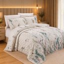 Ver imagem 1 de Cama Posta King Size Azaleia Colcha Luxo 300 Fios Estampada:verde