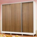 Ver imagem 1 de Guarda-Roupa Infantil Madesa Logan 100% MDF 3 Portas de Correr com Pés Branco/Rustic Cor:Branco/Rust