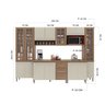 Cozinha Modulada Completa Fidelitá Paris 6 Peças 295cm 15 Portas 3 Gavetas com Tampo - 4