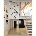 Ver imagem 7 de Lustre Pendente Moderno Dourado 5 Aneis Arcos 100cm Pé Direito Duplo Preto Bivolt Equipe Led