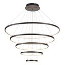 Ver imagem 1 de Lustre Pendente Moderno Dourado 5 Aneis Arcos 100cm Pé Direito Duplo Preto Bivolt Equipe Led