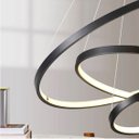Ver imagem 2 de Lustre Pendente Moderno Dourado 5 Aneis Arcos 100cm Pé Direito Duplo Preto Bivolt Equipe Led