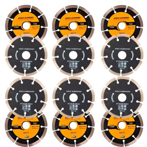 Kit 12 Disco Serra Circular Lâmina 115mm Mármore Concreto
