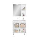 Ver imagem 4 de Conjunto de Banheiro Malibu 80cm, Cuba + Espelheira e LED, 3 Portas C00D84011 Branco/Bege - Ozini