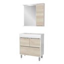 Ver imagem 2 de Conjunto de Banheiro Malibu 80cm, Cuba + Espelheira e LED, 3 Portas C00D84011 Branco/Bege - Ozini