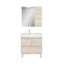 Ver imagem 3 de Conjunto de Banheiro Malibu 80cm, Cuba + Espelheira e LED, 3 Portas C00D84011 Branco/Bege - Ozini