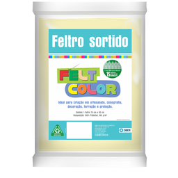 Feltro Feltcolor Liso Bege - 70cm X 50cm - 1