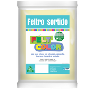 Feltro Feltcolor Liso Bege - 70cm X 50cm