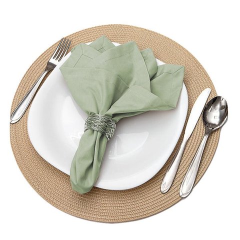 Kit com 4 Peças de Guardanapo Percal 200 fios Verde Oliva