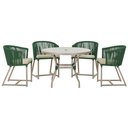 Ver imagem 1 de Mesa com 4 Cadeiras e Noronha Estofado 7 Trama Original Verde
