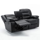 Ver imagem 2 de Poltrona Reclinável Manual de Cinema Oscar 2 Lugares Baú/massagem/aquecimento Pu Preto G31 - Laura L