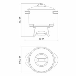 Rechaud Tramontina Solar em Aço Inox Fundo Triplo com Fogareiro e Tampa de Inox 6,1 L 65500670 - 3