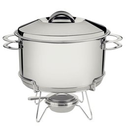Rechaud Tramontina Solar em Aço Inox Fundo Triplo com Fogareiro e Tampa de Inox 6,1 L 65500670 - 1