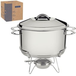 Rechaud Tramontina Solar em Aço Inox Fundo Triplo com Fogareiro e Tampa de Inox 6,1 L 65500670 - 6