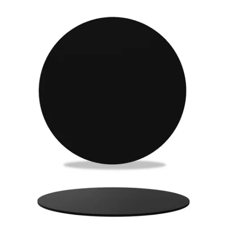 Tampo em MDF 18mm Redondo 120 cm - Laca Preto - Laqueado