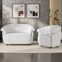 Ver imagem 1 de Sofá 2 Lugares 150cm e Poltrona Lykan Boucle Cru Z32 - Mpozenato