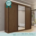 Ver imagem 7 de Guarda-Roupa Casal 3 Portas de Correr 4 Gavetas Manaus Marrom/New Canion/Off White