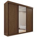 Ver imagem 2 de Guarda-Roupa Casal 3 Portas de Correr 4 Gavetas Manaus Marrom/New Canion/Off White