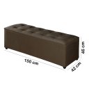 Ver imagem 5 de Recamier Baú Milão 1,50m Decorativo Premium para Cama Casal Estilo Closet Estofado Cor Marrom