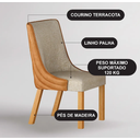 Ver imagem 3 de Conjunto com 4 Cadeiras Belle Terracota/linho Palha - Leifer