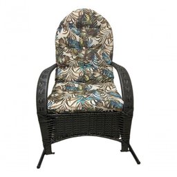 Cadeira Balanço Poltrona Descanso com Almofada Ergonômica Floral Azul - 5
