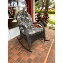 Ver imagem 4 de Cadeira Balanço Poltrona Descanso com Almofada Ergonômica Floral Azul