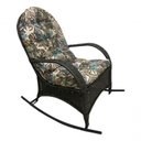 Ver imagem 1 de Cadeira Balanço Poltrona Descanso com Almofada Ergonômica Floral Azul