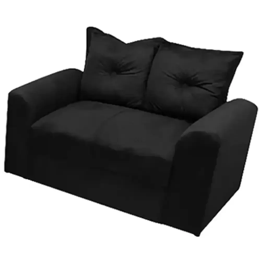 Ver imagem 1 de Sofá Porto 2 Lugares Tecido Suede Felipe Estofados Cor Preto