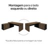 Mesa para Escritório em L com Tomada 2 Gavetas Tamburato Connect - Charuto/preto - 4